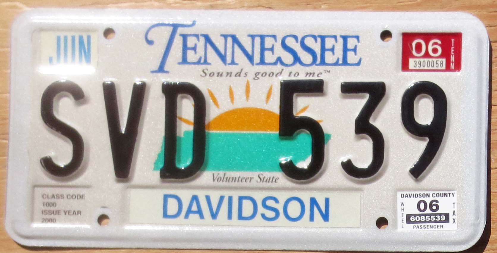 2006 Tennessee exc Automobile License Plate Store Collectible
