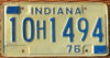 1976 Indiana plain base mint
