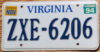 1994 Virginia nearly mint NICE PLATE