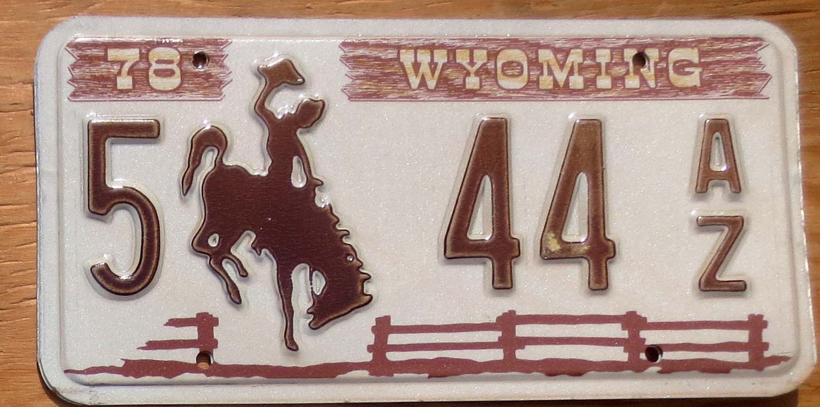 1978 Wyoming mint Automobile License Plate Store Collectible License