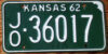 1962 Kansas vg