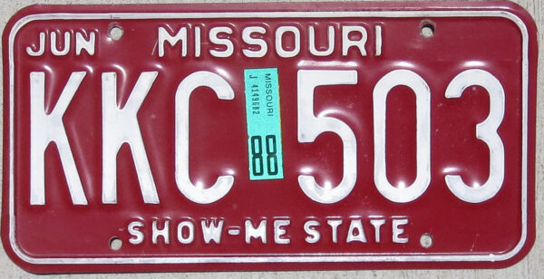 1988 Missouri vg+