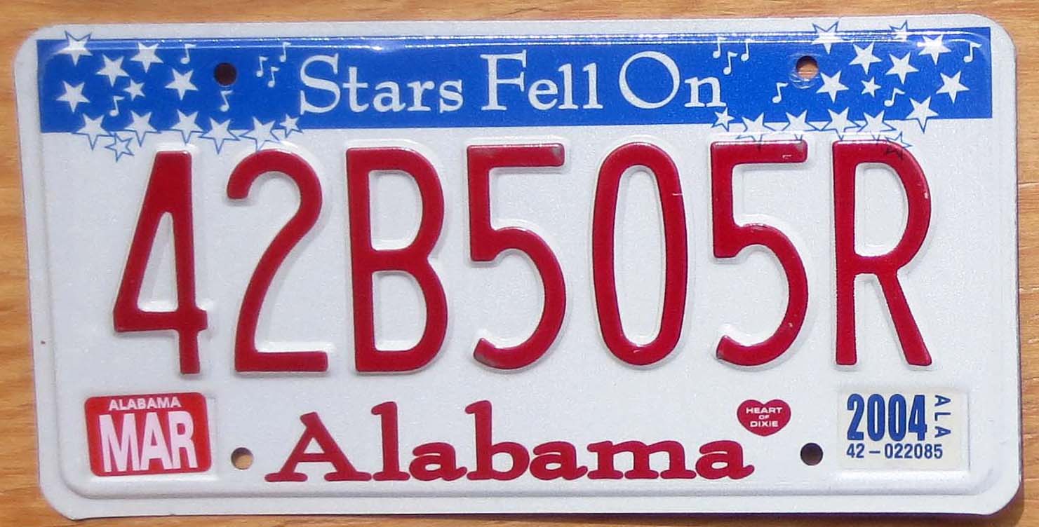 alabama license plate
