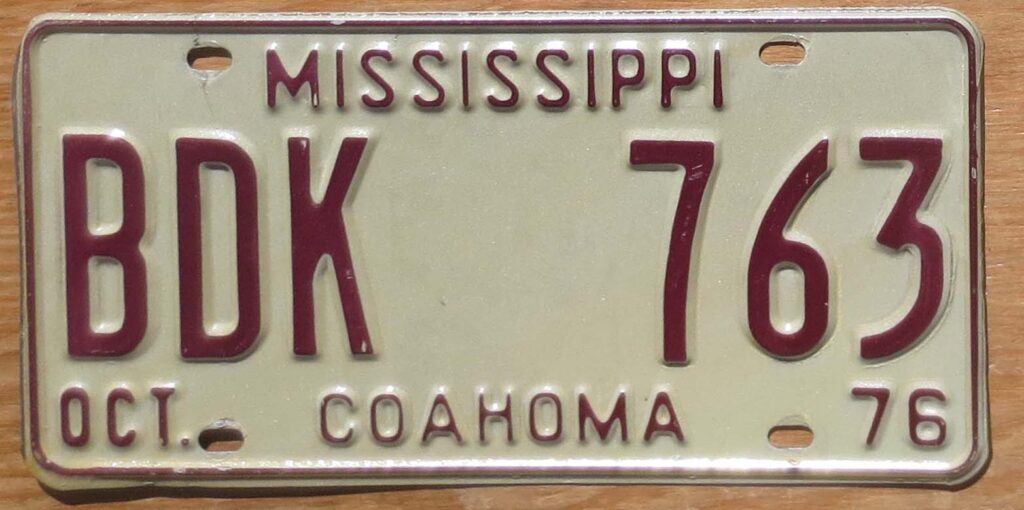 1976 Mississippi exc- | Automobile License Plate Store: Collectible