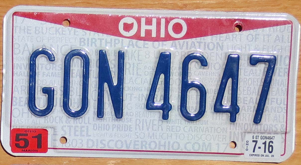 2016 Ohio exc Automobile License Plate Store Collectible License