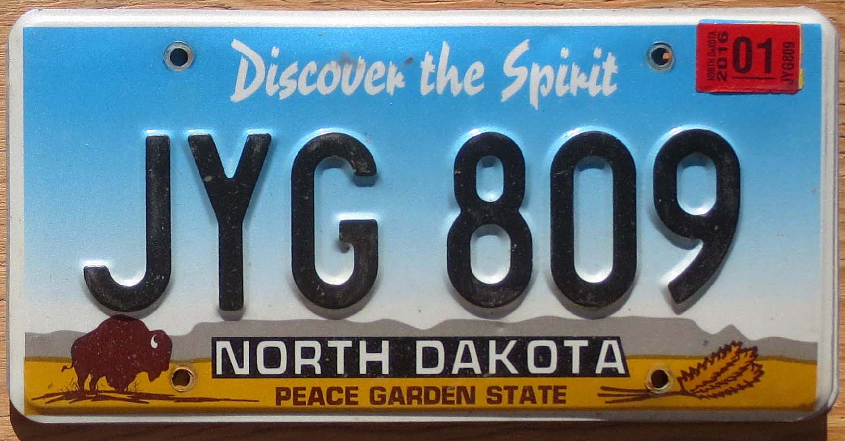 2016 North Dakota vg Automobile License Plate Store Collectible