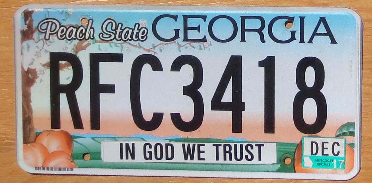 IN GOD We TRUST license plates Lot of 3 US GA  UT  KY  Georgia Kentucky Utah 