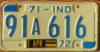 1971 1972 Indiana vg+