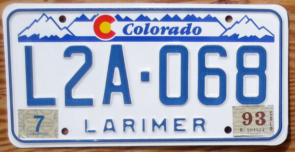 1993 Colorado designer mint NICE PLATE