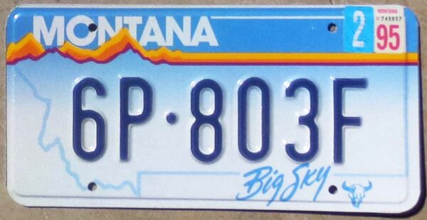1995 Montana nearly mint NICE PLATE
