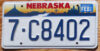 1996 Nebraska mint NICE PLATE