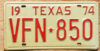 1974 Texas mint NICE PLATE