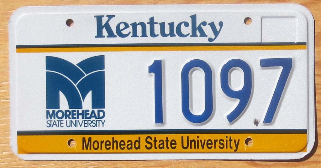 Kentucky Morehead State University mint Automobile License Plate