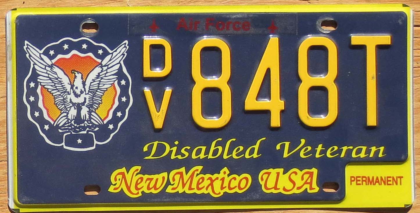 New Mexico Disabled Veteran vg+ Automobile License Plate Store