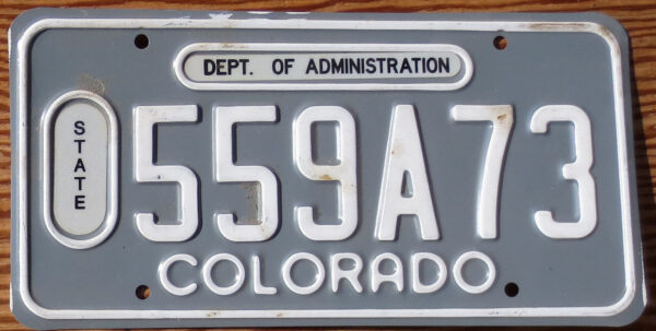 Colorado state vehicle (Department of Administration) exc
