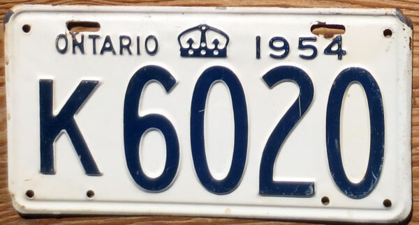 1954 Ontario vg-
