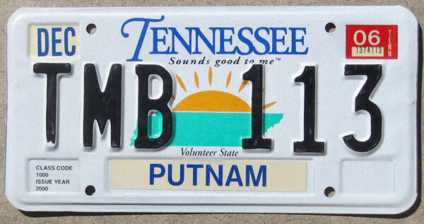 2006 Tennessee exc+ NICE PLATE