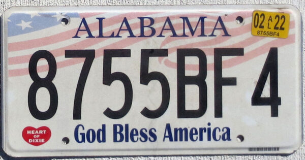 2022 Alabama God Bless America vg