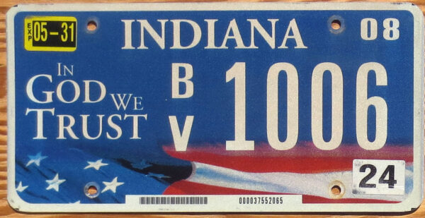 2008 Indiana In God We Trust vg