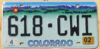 2002 Colorado new designer nearly mint NICE PLATE