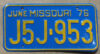 1976 Missouri exc+ NICE PLATE