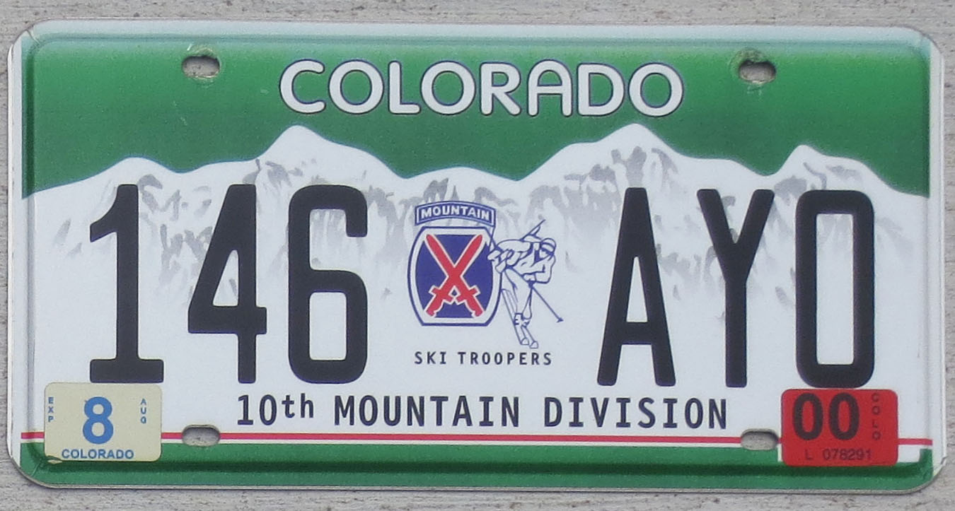 2000 Colorado Tenth Mountain Division vg