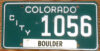 1977 base Colorado city vehicle plate vg