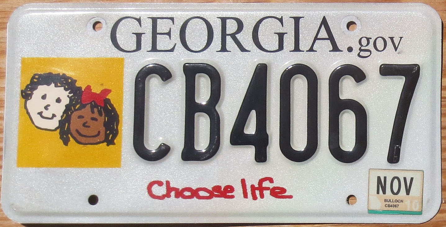 2010 Georgia Choose Life vg-