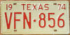 1974 Texas mint NICE PLATE
