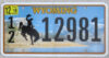 2018 Wyoming mint NICE PLATE