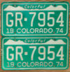 1974 Colorado pair vg/vg