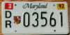 1992 Maryland rental car vg+