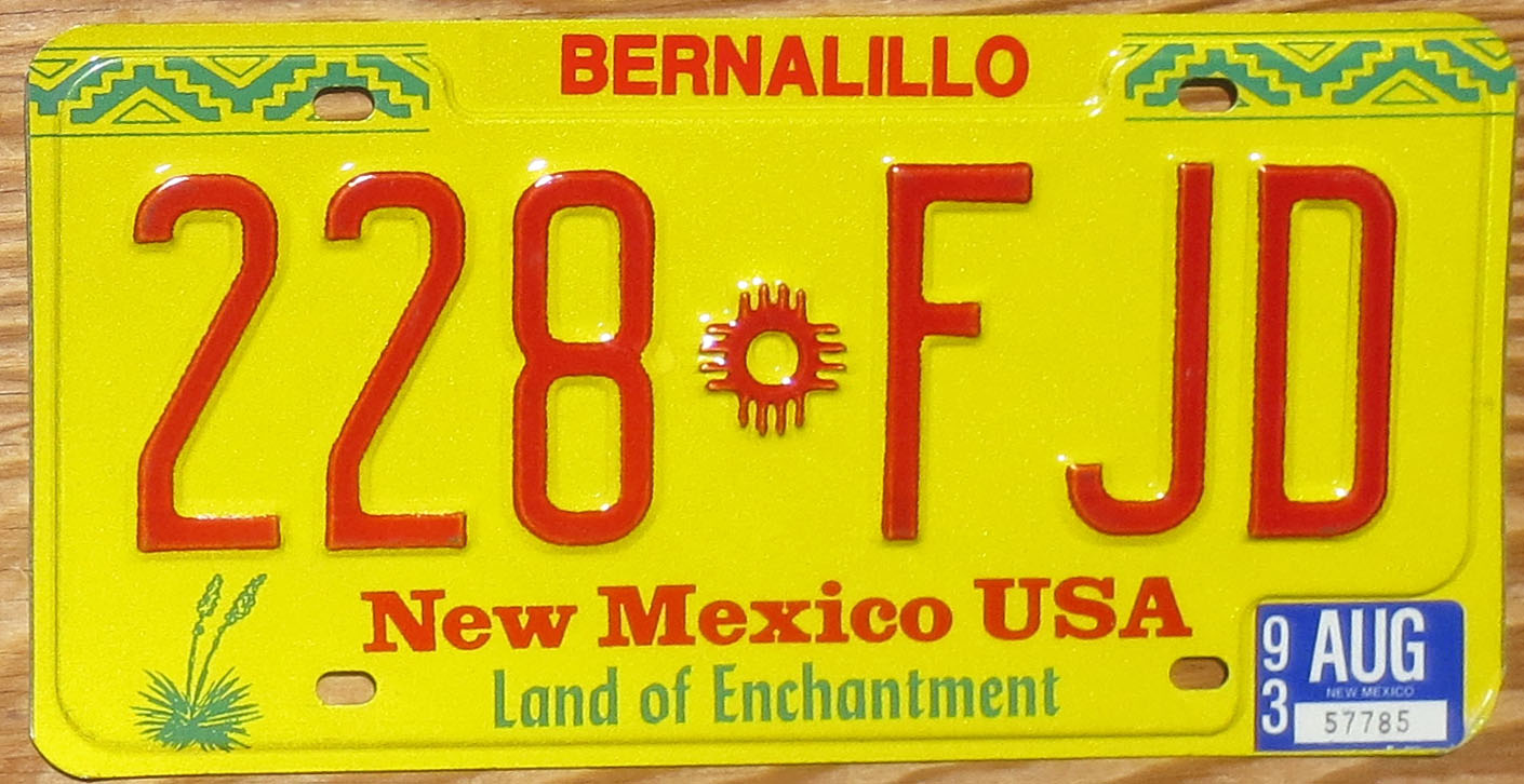 1993 New Mexico mint - NICE PLATE