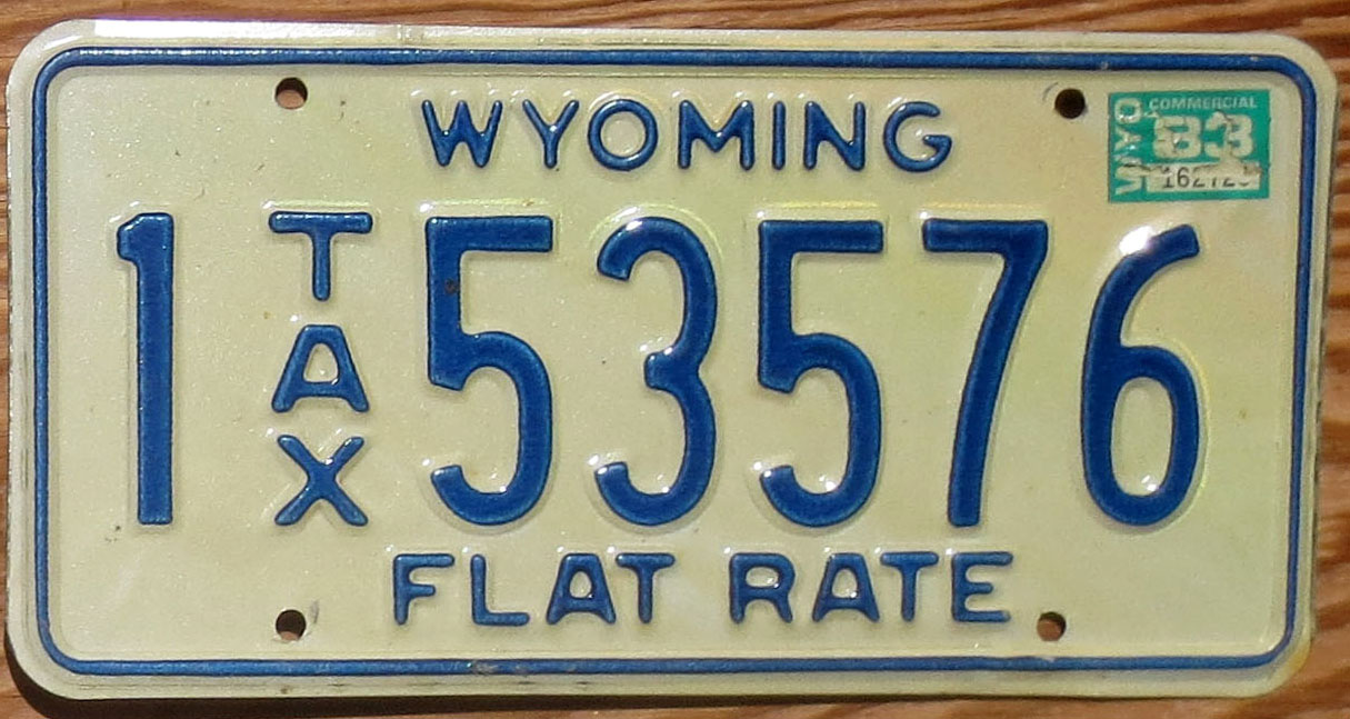 1983 Wyoming flat tax vg-ex