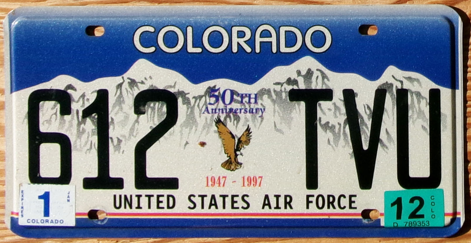 2012 Colorado 50th anniversary US Air Force vg+