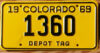 1969 Colorado depot tag mint