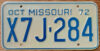 1972 Missouri mint - NICE PLATE