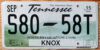 2015 Tennessee nearly mint NICE PLATE