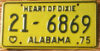 1975 Alabama nearly mint - NICE PLATE