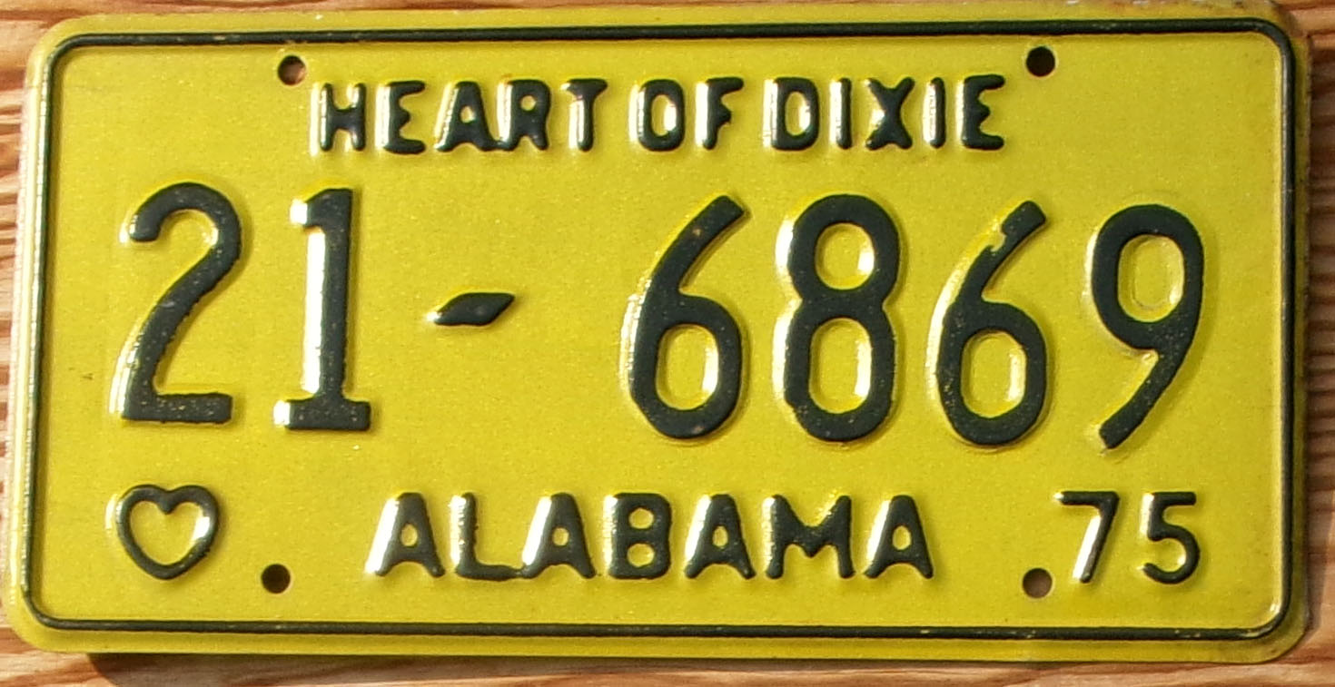 1975 Alabama nearly mint - NICE PLATE