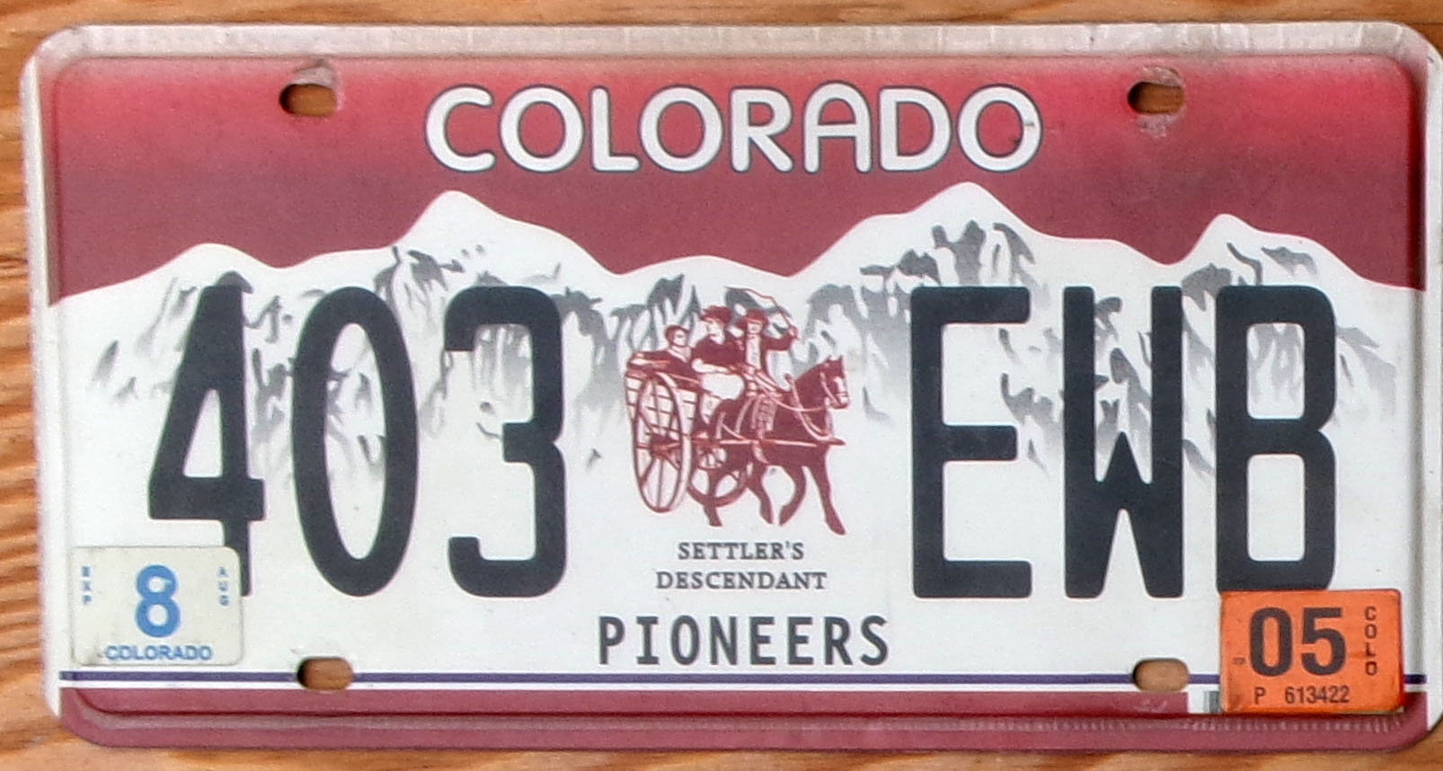2005 Colorado Pioneers Settler's Descendant vg