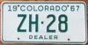 1967 Colorado dealer mint