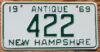 1969 New Hampshire Antique nearly mint
