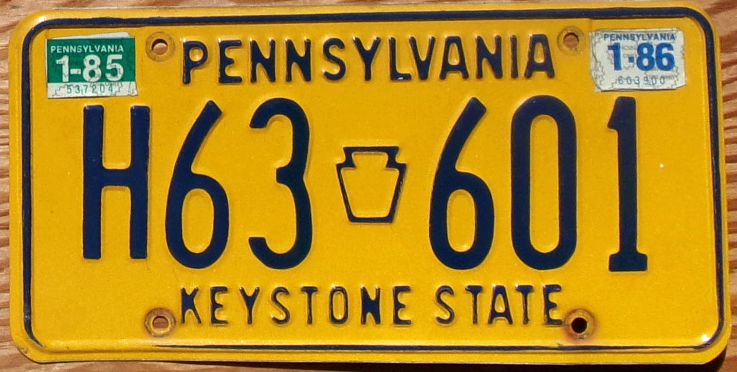 1986 Pennsylvania vg-