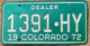 1972 Colorado dealer mint