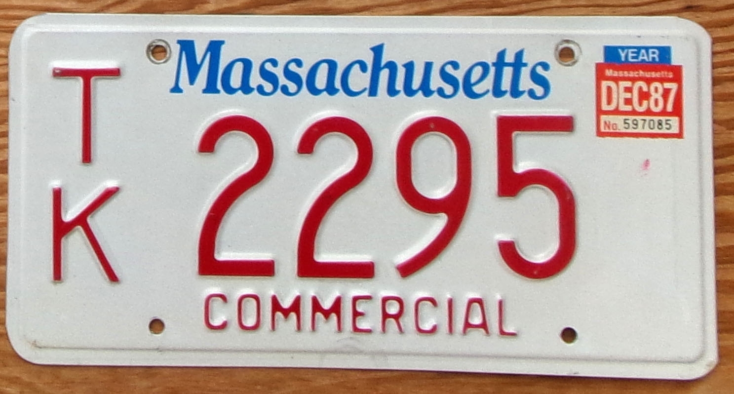 1987 Massachusetts commercial vg+