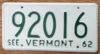 1962 Vermont exc