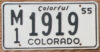 1955 Colorado nearly mint - NICE PLATE