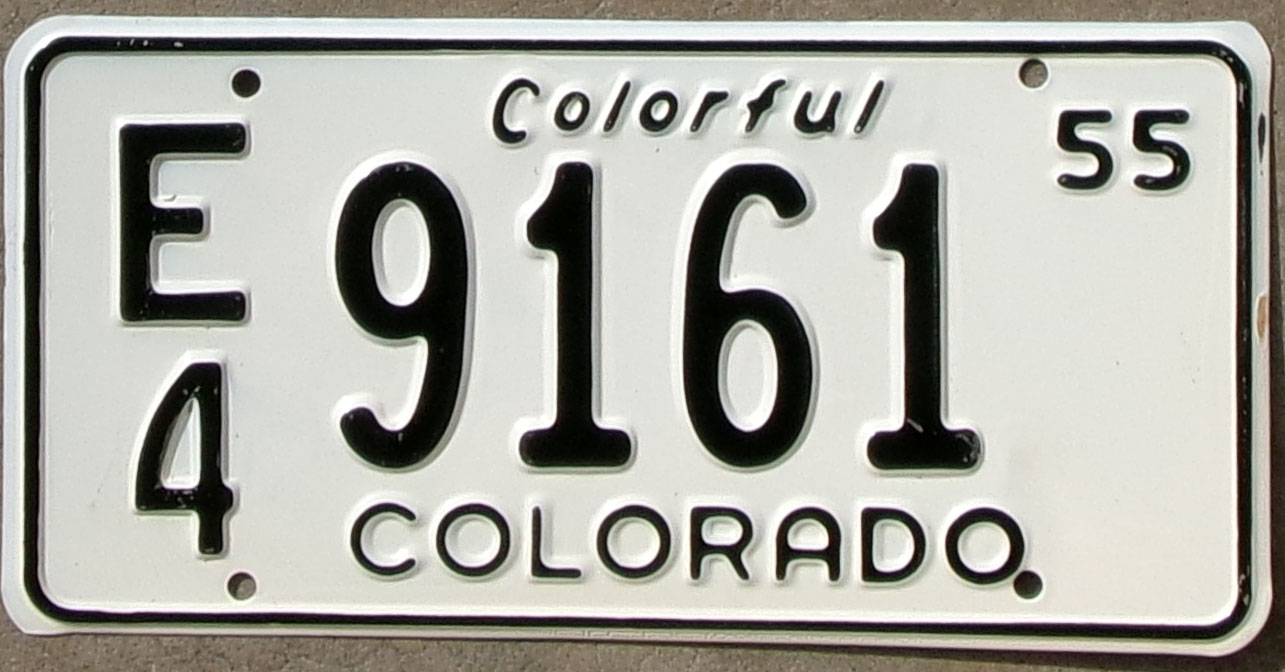 1955 Colorado nearly mint - NICE PLATE