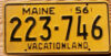 1956 Maine nearly mint - NICE PLATE